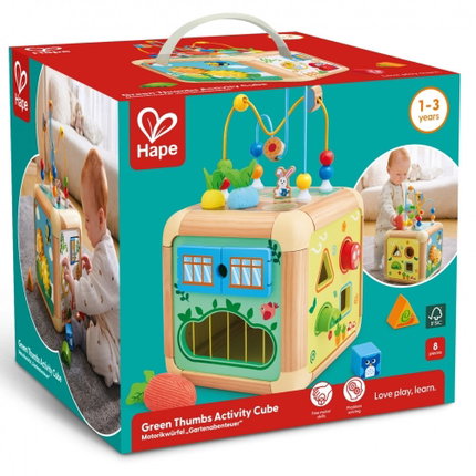 Занимателен куб Център с активности, 8 части, Hape