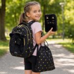 Ученически комплект Пухкаво Черно Коте, 4 части - Image 2