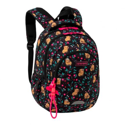 Ученическа раница, Astra, Капибара и цветя, AB330, 39 х 28 х 15 см