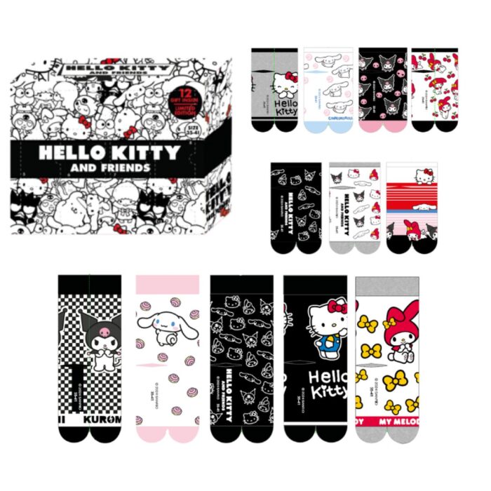 Подаръчна кутия с чорапи Cerda Hello Kitty, 12 чифта, размер 35/41 Подаръчна кутия с чорапи Cerda Hello Kitty 12 чифта размер 35/41
