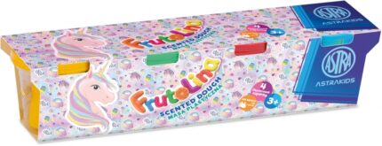 Комплект моделин, Astra, Frutolina, Еднорог, 4 цвята x 100 гр.