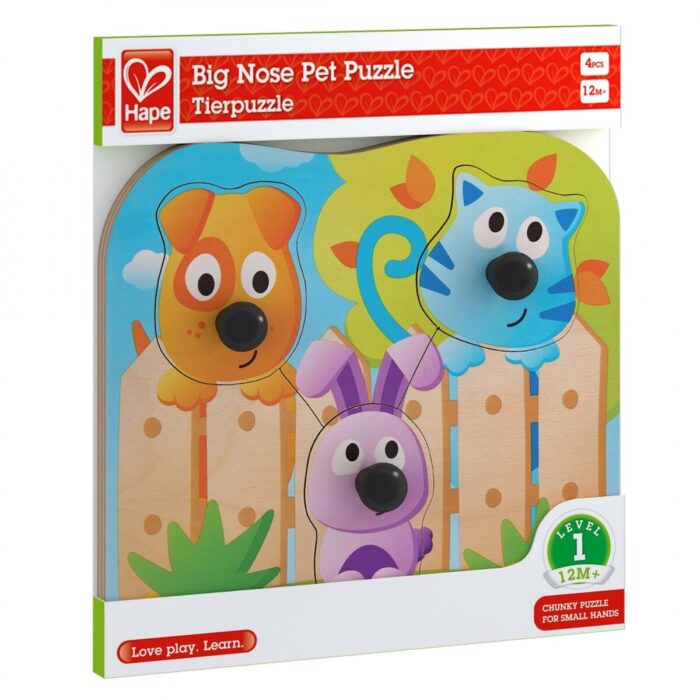 E1309 Бебешки дървен пъзел Hape Животни