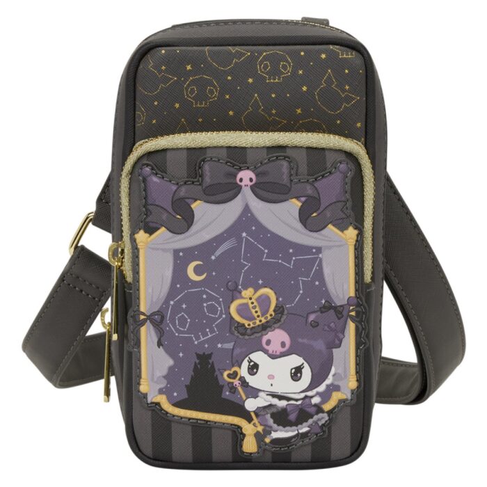 Детска чанта за рамо Loungefly Sanrio Kuromi 20th Anniversary с портмоне Детска чанта за рамо Loungefly Sanrio Kuromi 20th Anniversary с портмоне