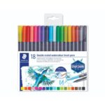 Акварелни флумастри Staedtler Design Journey, двувърхи, 18 цвята