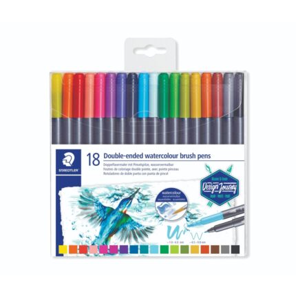 Акварелни флумастри Staedtler Design Journey, двувърхи, 18 цвята