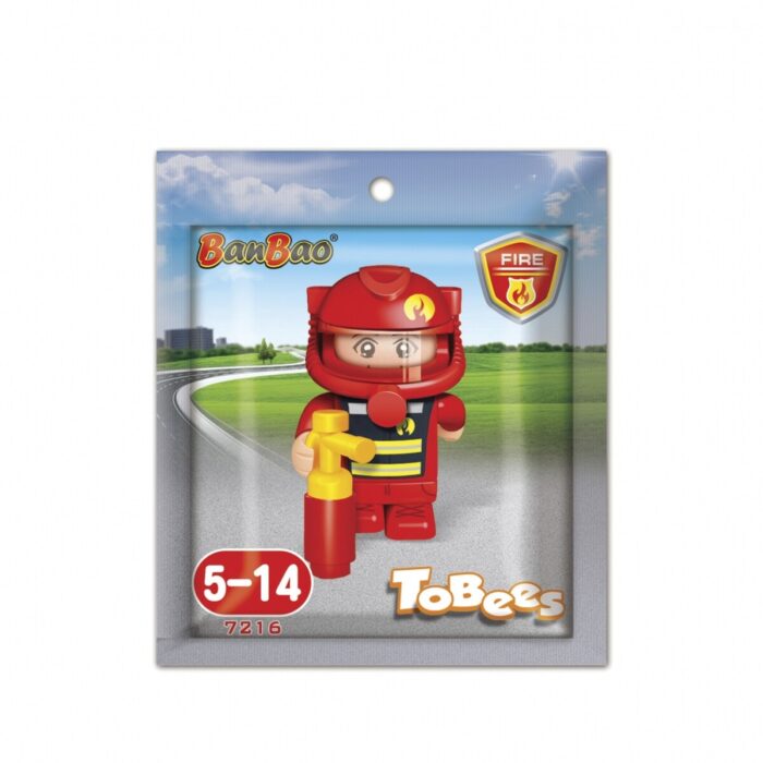 banbao-7216-3 Конструктор, BanBao, Мини фигурка, Пожарникар, 4 см - Image 1