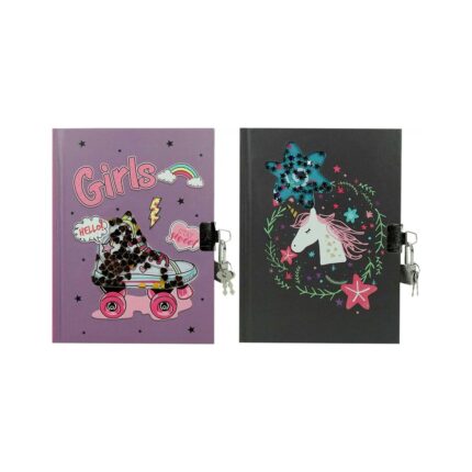 Бележник с катинарче, 13х18см, 80л, Girls