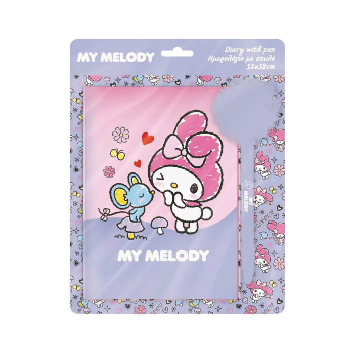 Бележник с катинарче и химикалка, 12x18 см, 60л, My melody Бележник с катинарче и химикалка, 12x18 см, 60л, My melody