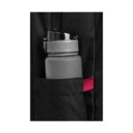 Бизнес раница CoolPack Volve Grey Red, страничен джоб с бутилка отблизо