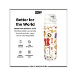 Бутилка за вода Ion8 Print, метална, 600мл, футбол