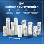 Бутилка за вода Ion8 Print, метална, 600мл, футбол