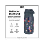 Бутилка за вода Ion8 Print, метална, 400мл, геймър