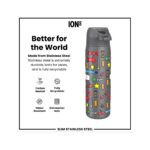 Бутилка за вода Ion8 Print, метална, 600мл, геймър 2