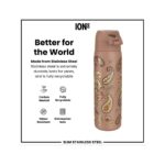 Бутилка за вода Ion8 Print, метална, 600мл, пейсли
