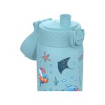 Бутилка за вода Ion8 Print, метална, 400мл, Sharks