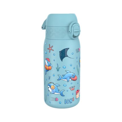 Бутилка за вода Ion8 Print, метална, 400мл, Sharks