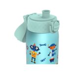 Бутилка за вода Ion8 Print, рециклирана пластмаса, 350мл, Роботи