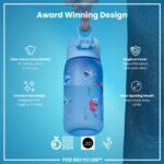 Бутилка за вода Ion8 Print, рец.пл, 350мл, Акули 2