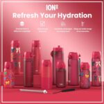 Бутилка за вода Ion8 SC, метална, 600мл, Магента