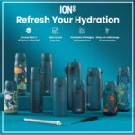 Бутилка за вода Ion8 SC, рециклирана пластмаса, 500мл, синьозелен