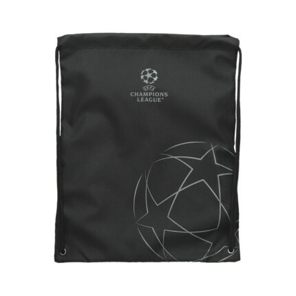 Чанта за спорт UEFA, 34x43 см, черна, сив