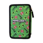 Двоен несесер Minecraft AC2, изглед отзад с шарка TNT и Creeper