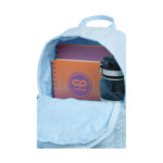 Ежедневна раница CoolPack Abby Powder blue отвътре, с тетрадки и бутилка