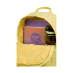 Ежедневна раница CoolPack Abby Powder yellow отвътре, с тетрадки и бутилка