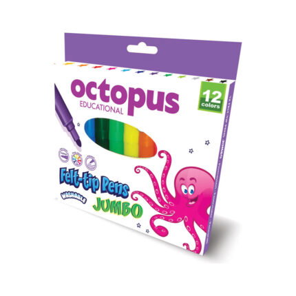 Флумастри Octopus Jumbo, 12 цвята