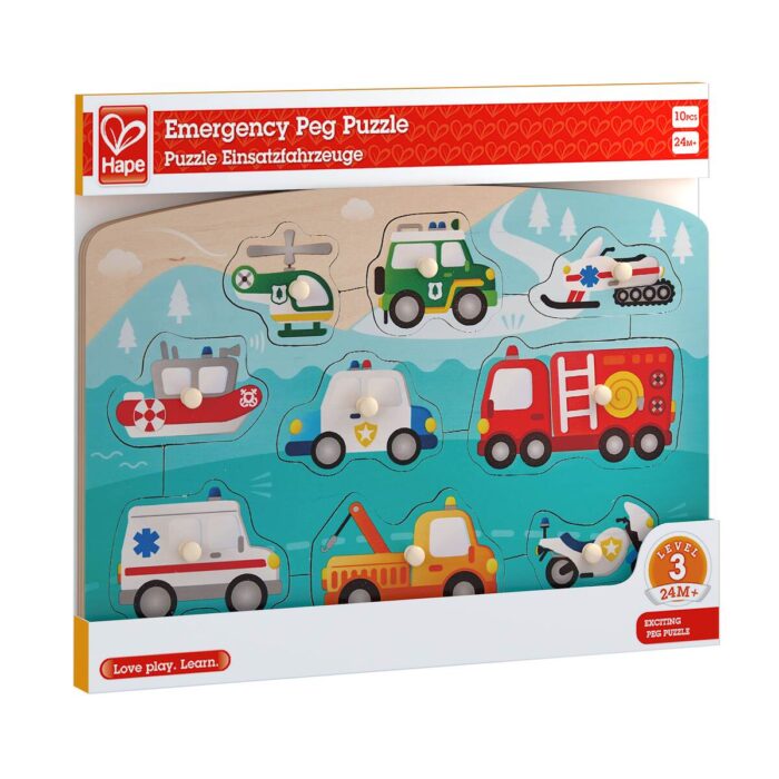 h1406 Дървен пъзел Hape Спешна помощ