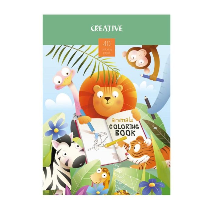 Книжка за оцветяване Creative Children, 40 страници, животни Книжка за оцветяване Creative Children, 40 страници, животни