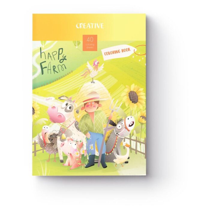 Книжка за оцветяване Creative Children, 40 стр., Farm Книжка за оцветяване Creative Children, 40 стр., Farm