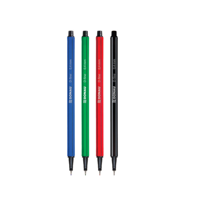 Комплект тънкописци Donau D-fine, 0.4 мм, 4 цвята Комплект тънкописци Donau D-fine, 0.4 мм, 4 цвята