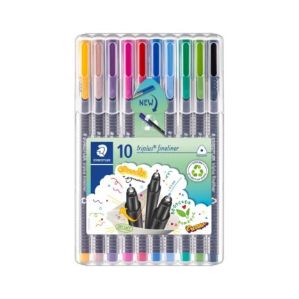 Комплект тънкописци Staedtler 334, 10 цвята в кутия
