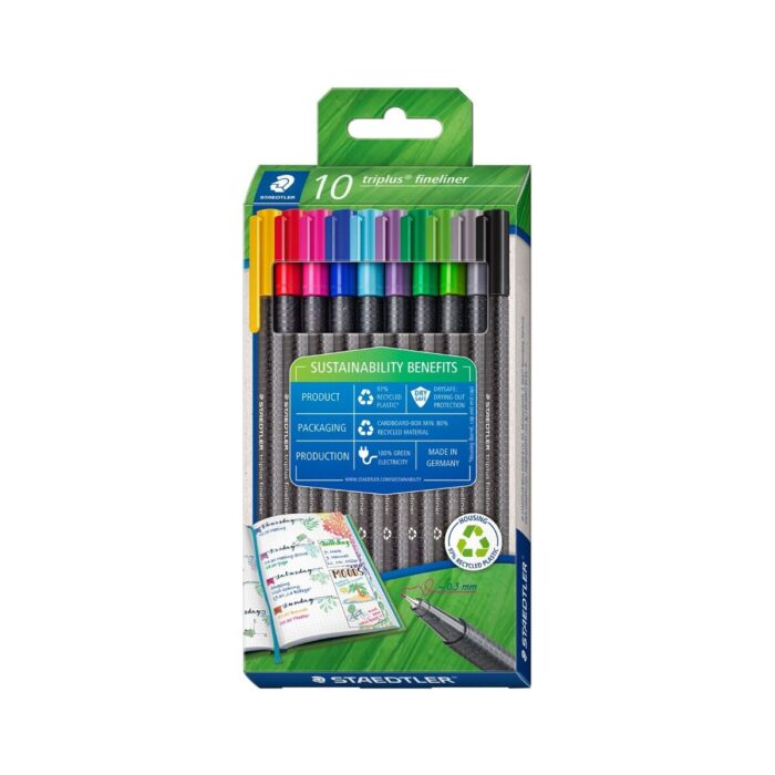 Комплект тънкописци Staedtler 334 rPP, 10 цвята Комплект тънкописци Staedtler 334 rPP, 10 цвята