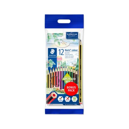 Комплект цветни моливи Staedtler NC 185, 12 цвята+1 Noris+гума