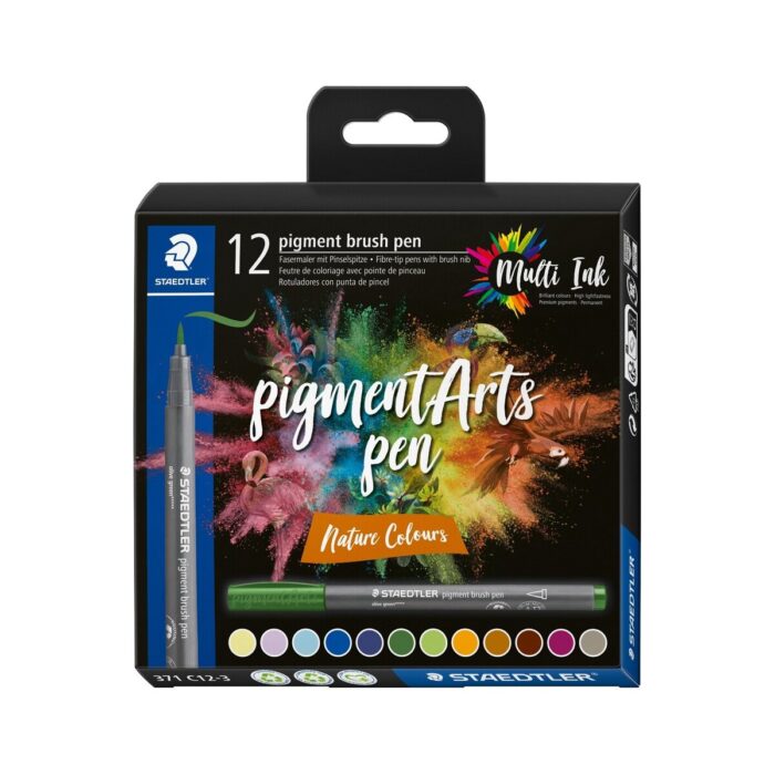 Маркери Staedtler Pigment Arts 371, 12 цвята, 371 c12-3 Маркери Staedtler Pigment Arts 371, 12 цвята, 371 c12-3