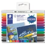 Маркери за текстил Staedtler Design Journey, двувърхи, 12 цвята