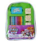 Творческа раница Paw Patrol Girl с 10 миещи се флумастера 4 печата и 30 стикера