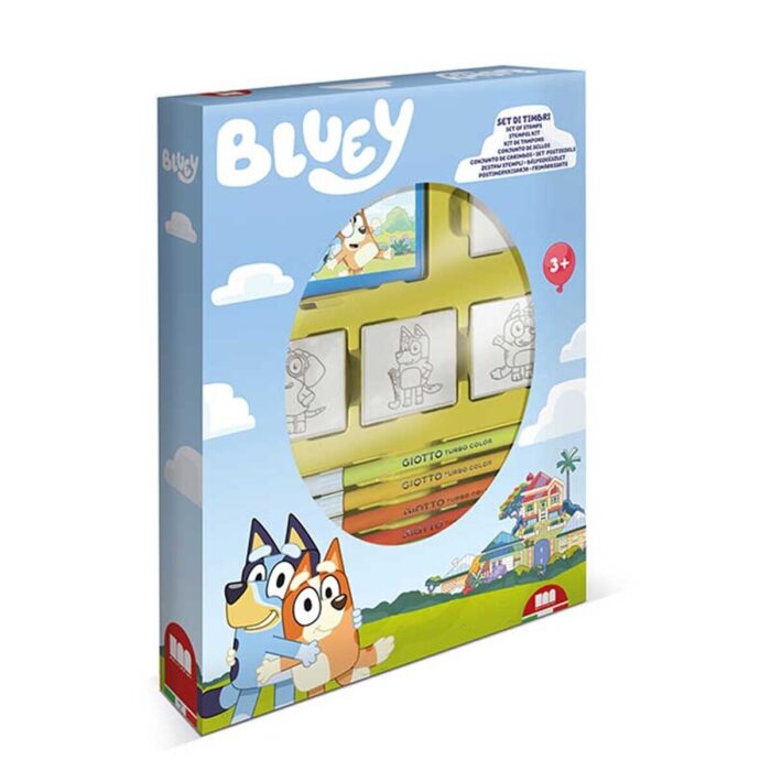 mp27120 Творчески комплект Bluey със 7 цветни флумастера и 4 печата