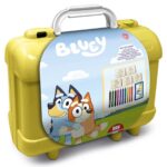 Арт куфарче Bluey с 10 цветни молива 5 печата и пъзел стикери за декорация