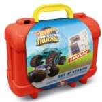 Арт куфарче Hot Wheels с 10 цветни молива, 5 печата и пъзел стикери за декорация - Image 2