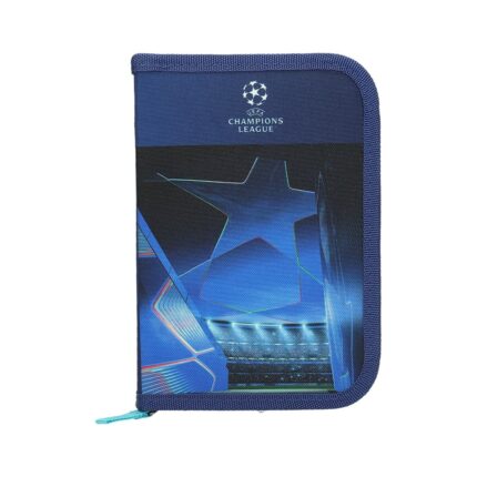 Несесер UEFA 1 цип, 2 прегради, без аксесоари, 21x4x14 см, син