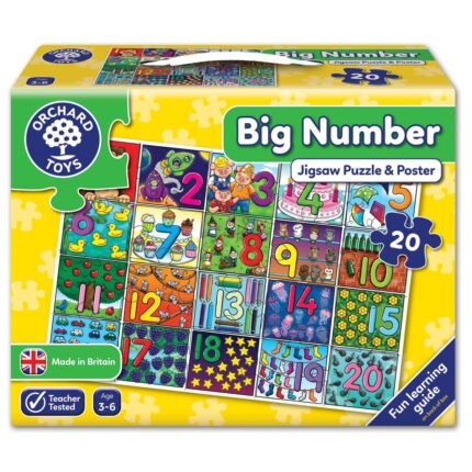 Детски пъзел, Orchard Toys, Големи цифри, 20 части