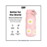 Термо бутилка за вода Ion8 Print, метална, 320мл, маргаритки