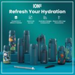 Термо бутилка за вода Ion8 Print, метална, 320мл, червени Панди