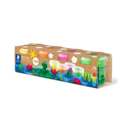 Тесто за моделиране Staedtler Noris Junior, 4 цвята x130гр, неонови