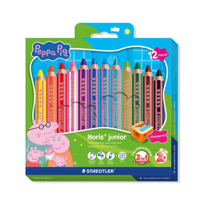 Цветни моливи Staedtler Nj Peppa Pig 140, 3в1, 12 цвята Цветни моливи Staedtler Nj Peppa Pig 140, 3в1, 12 цвята