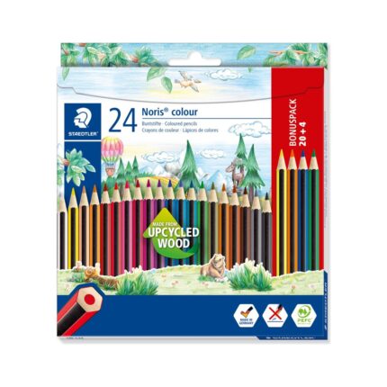 Цветни моливи Staedtler Noris Colour 185, 20+4 цвята