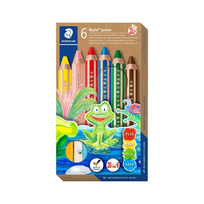 Цветни моливи Staedtler Noris Junior 140, 3 в 1, 6 цвята Цветни моливи Staedtler Noris Junior 140, 3 в 1, 6 цвята